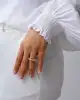 Beyaz Altın Beştaş Yüzük
