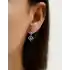 Beyaz Altın Taşlı Dörtgen Küpe