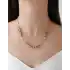 Pembe Taşlı Bold Ataç Zincirli Altın Kolye