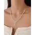 Taşlı Markiz Kesim Altın Kolye