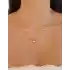 Taşlı Mini Yonca Altın Kolye