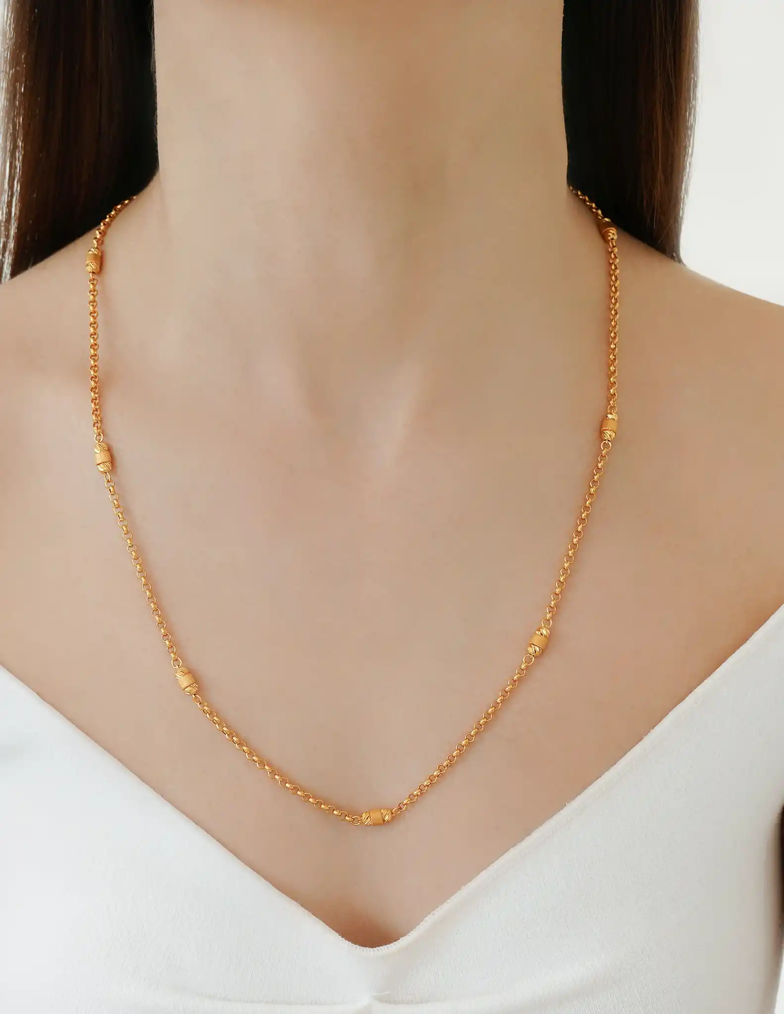 22 Ayar Dorika Toplu Zincir Kolye