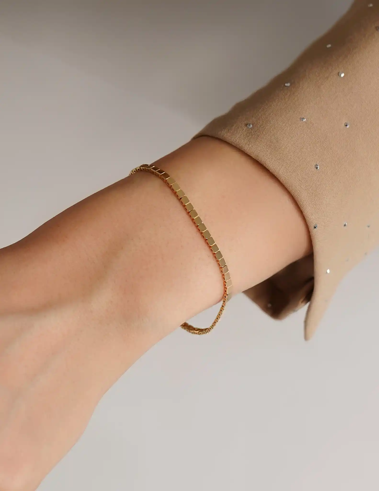 Mini Kareli Altın Bileklik