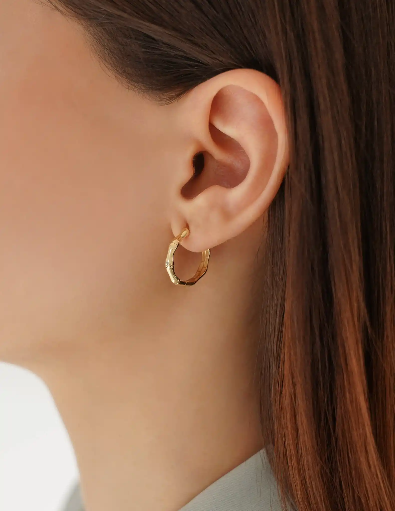 Altın Kemik Halka Küpe