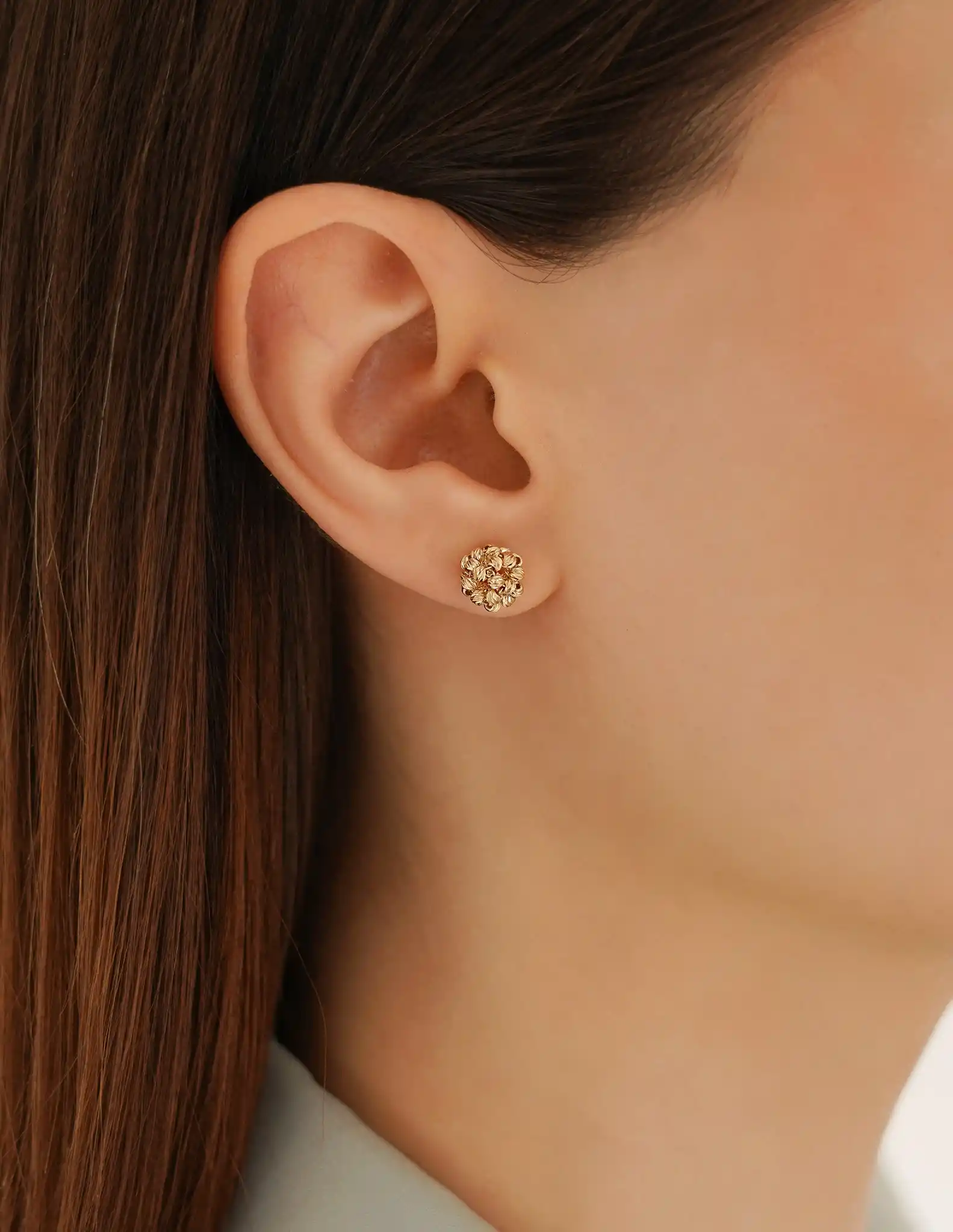 Dorika Toplu Altın Küpe