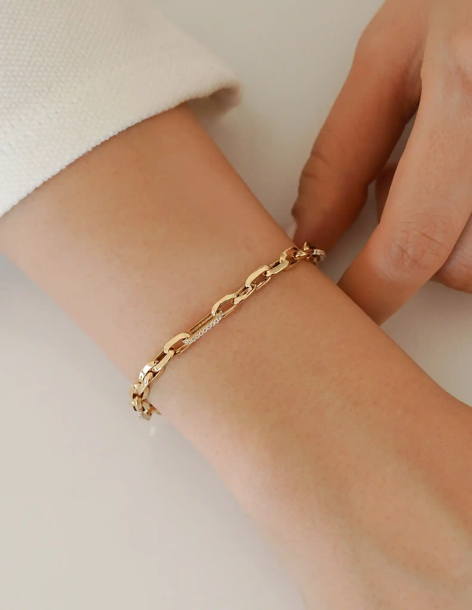 Taşlı Ataç Zincir Bileklik