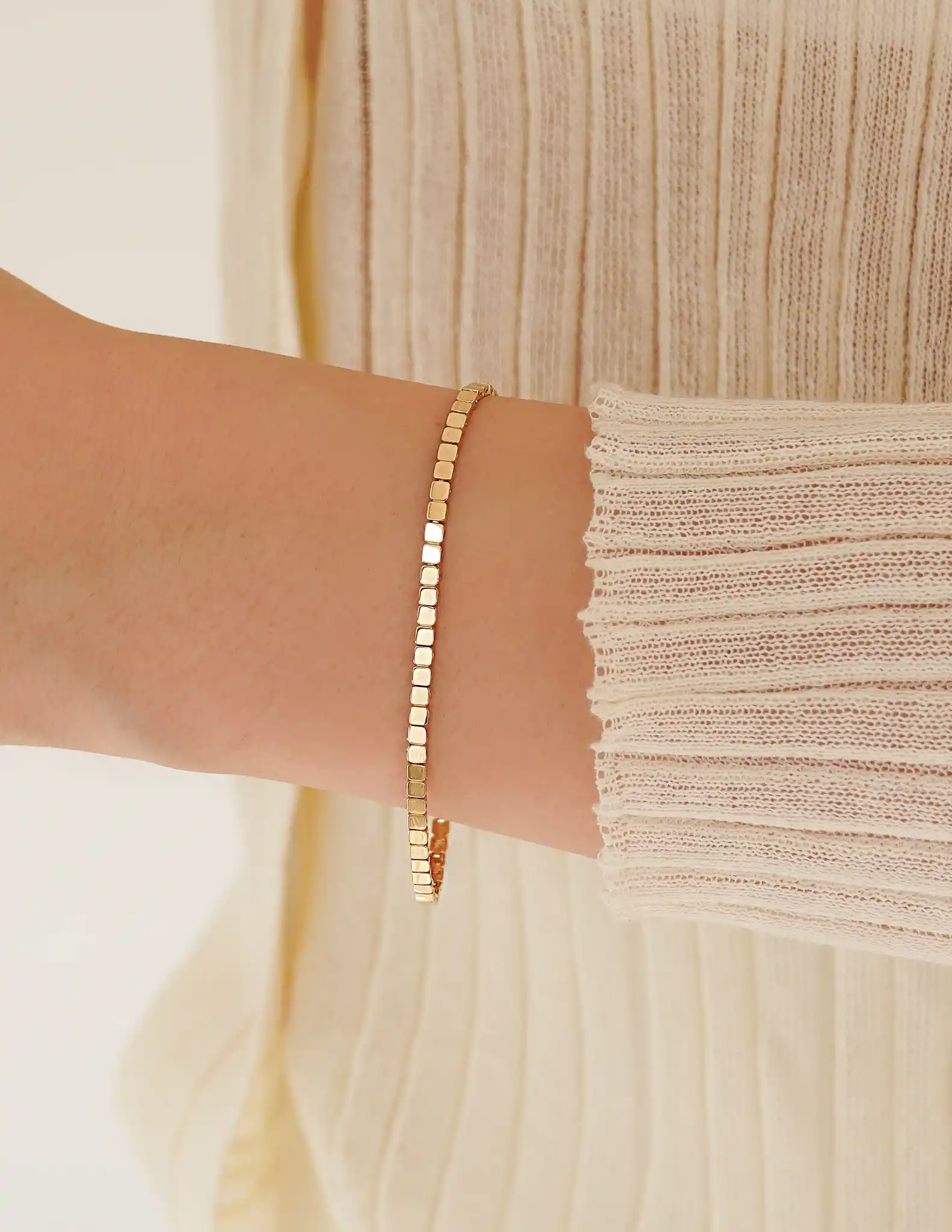 Mini Kareli Altın Bileklik