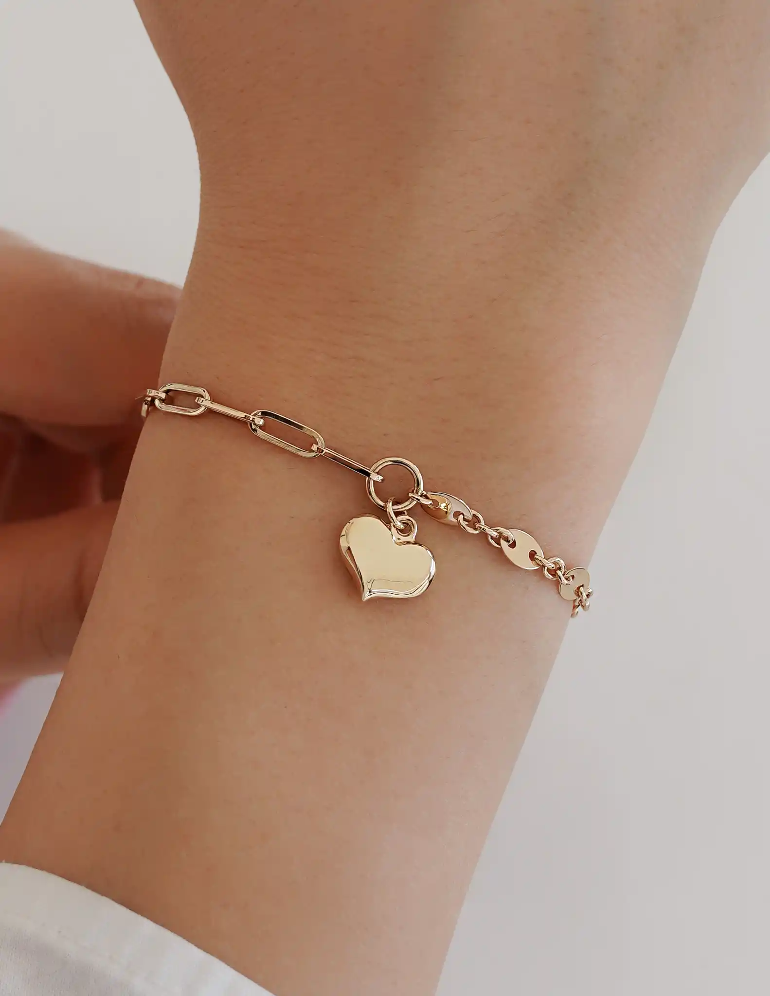 Kalp Sallantılı Mix Zincir Bileklik