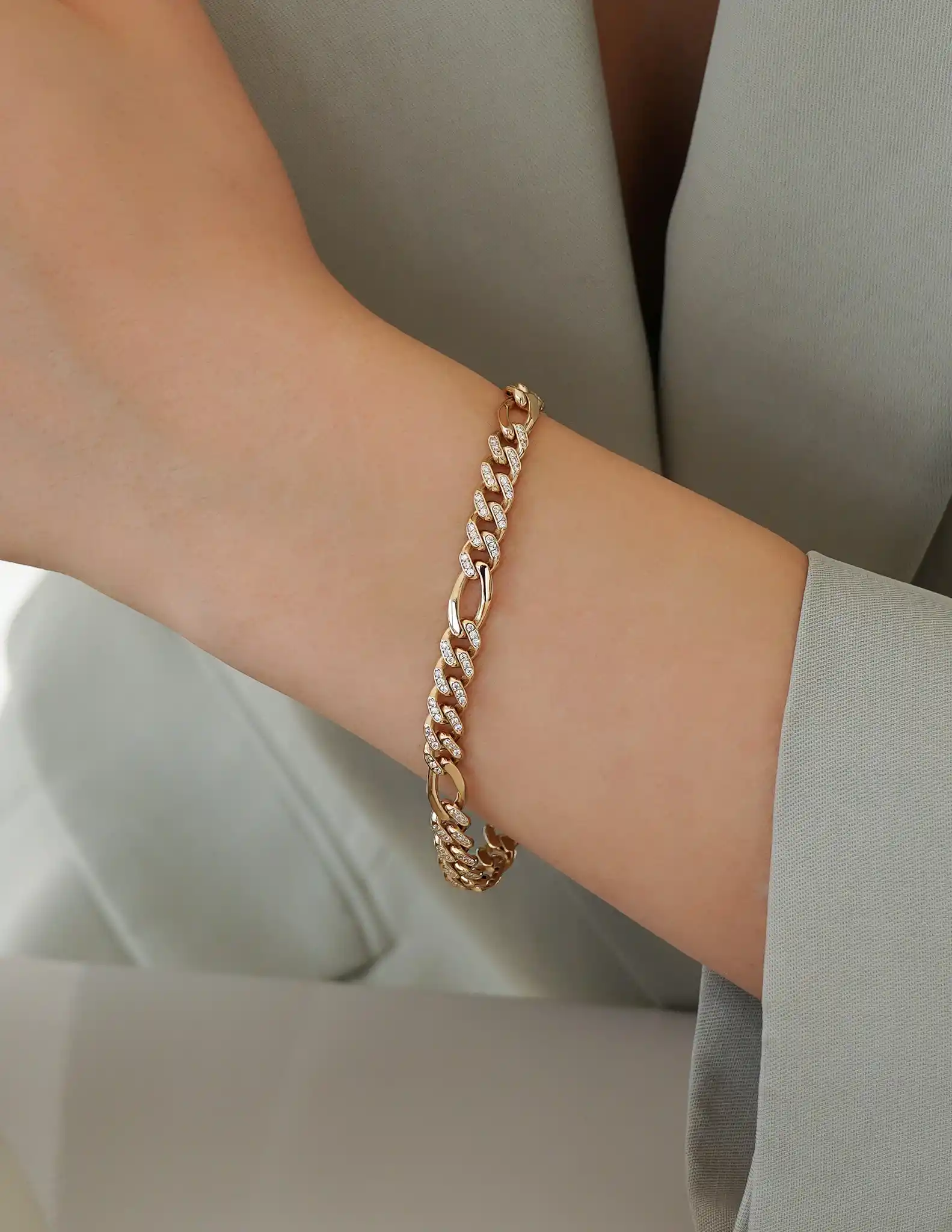 Taşlı Gurmet Zincir Bileklik