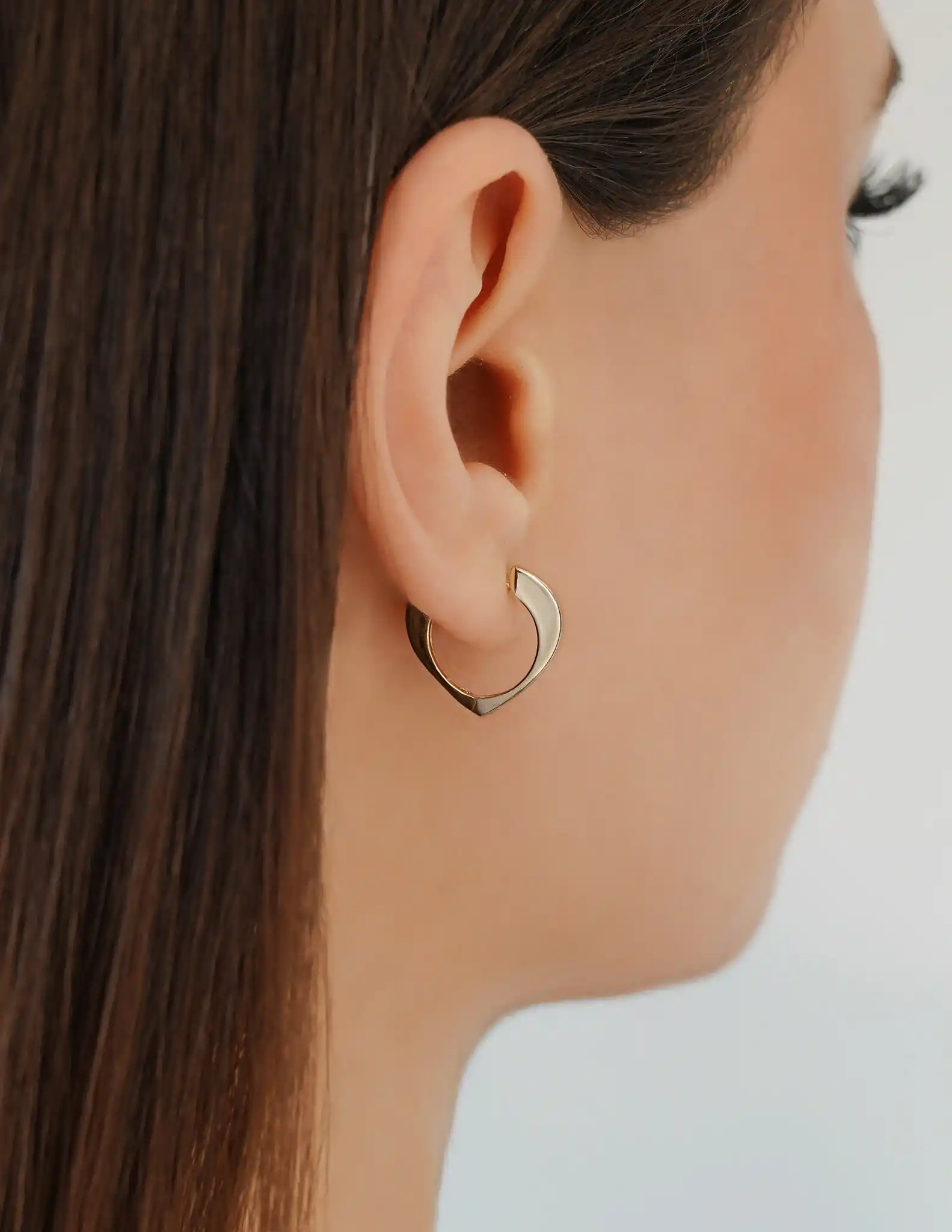 Yarım Kalp Halka Küpe