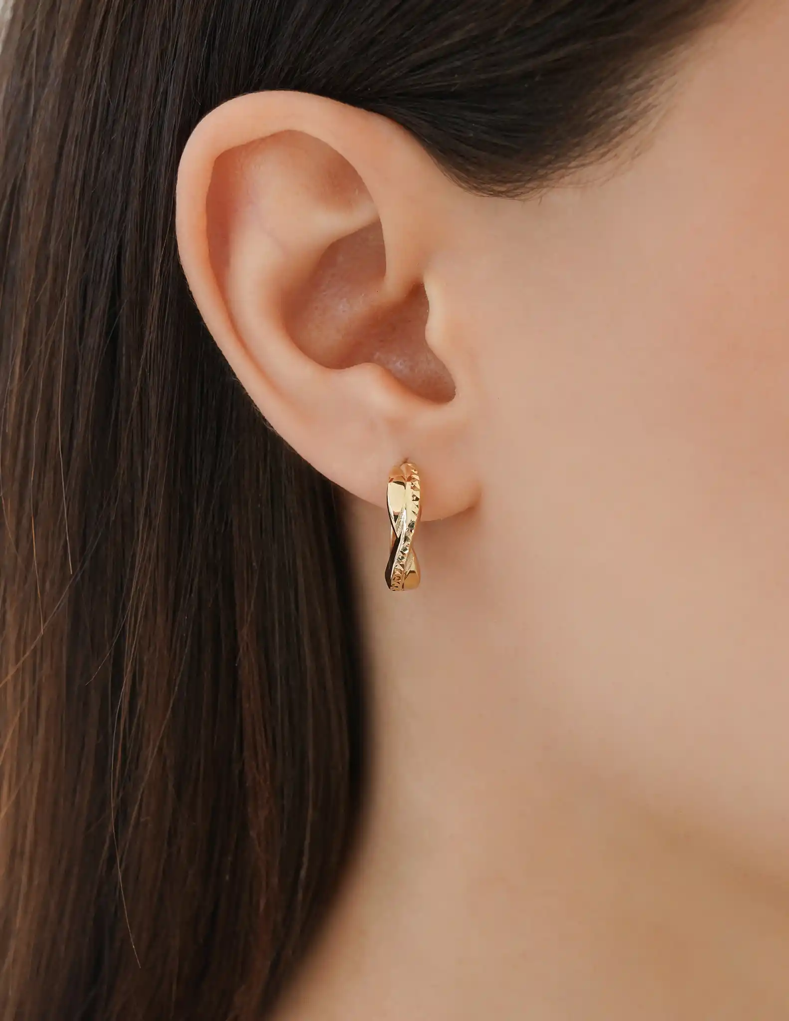 İkili Kıvrımlı Halka Küpe