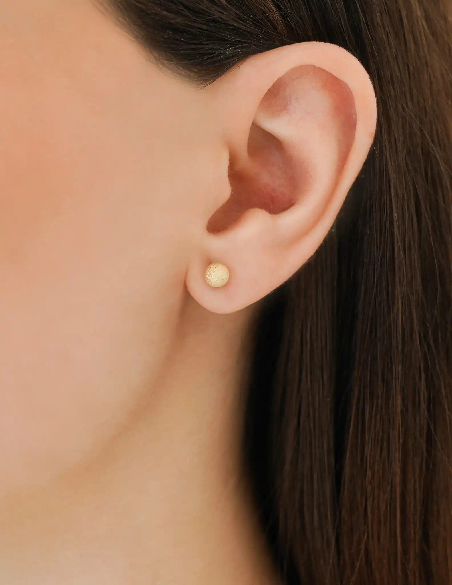 Mini Top Altın Küpe