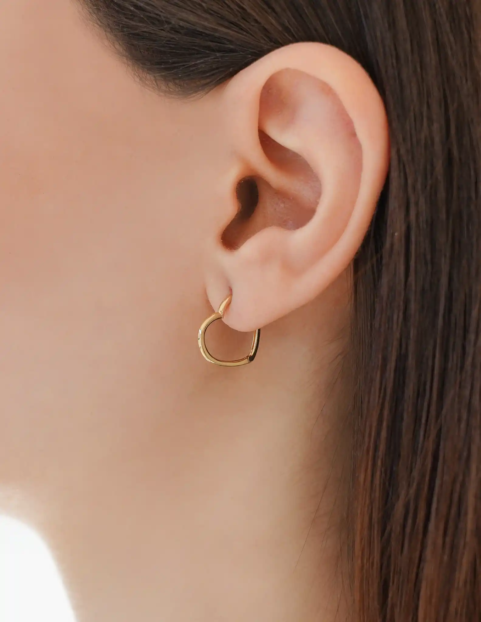 Altın Kalp Halka Küpe