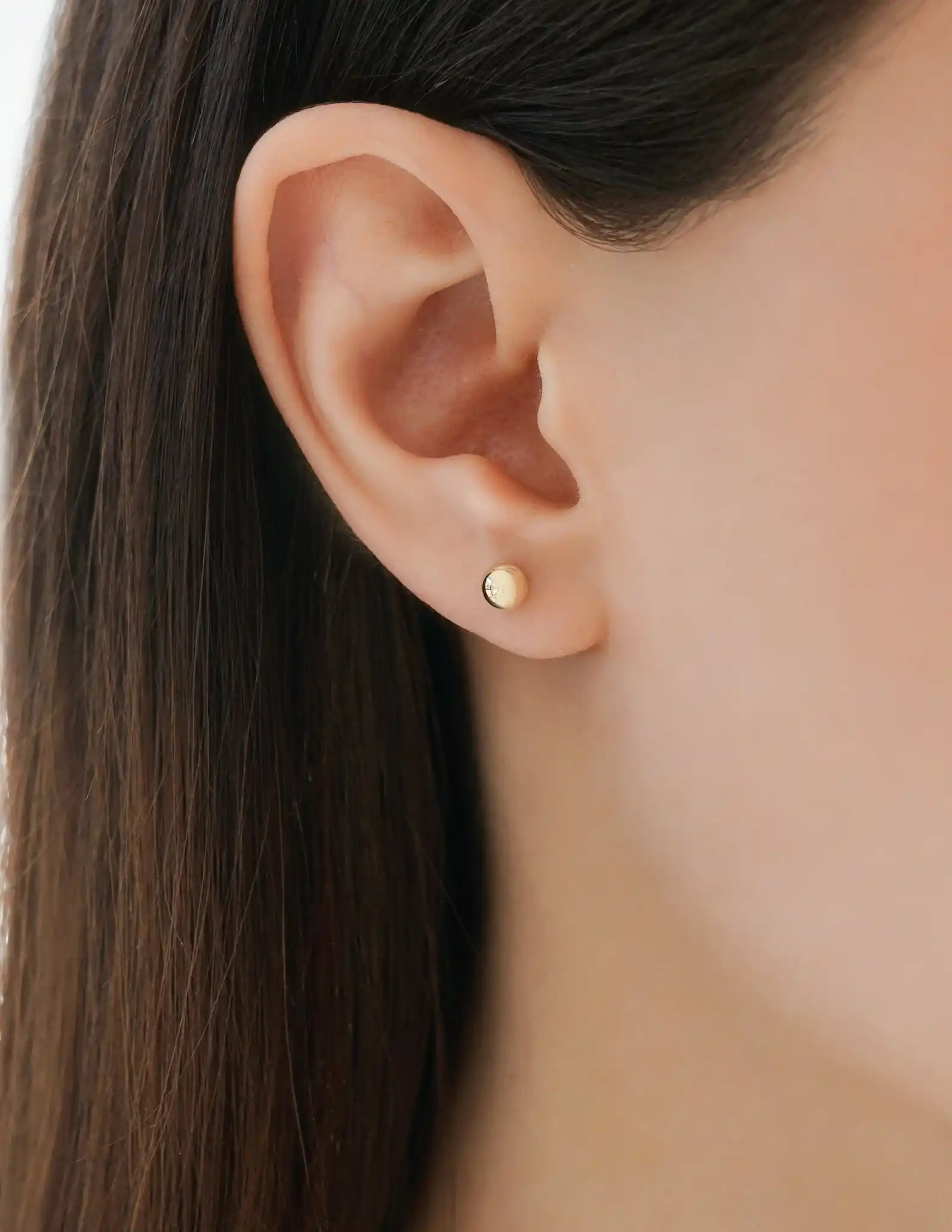 Parlak Top Altın Küpe