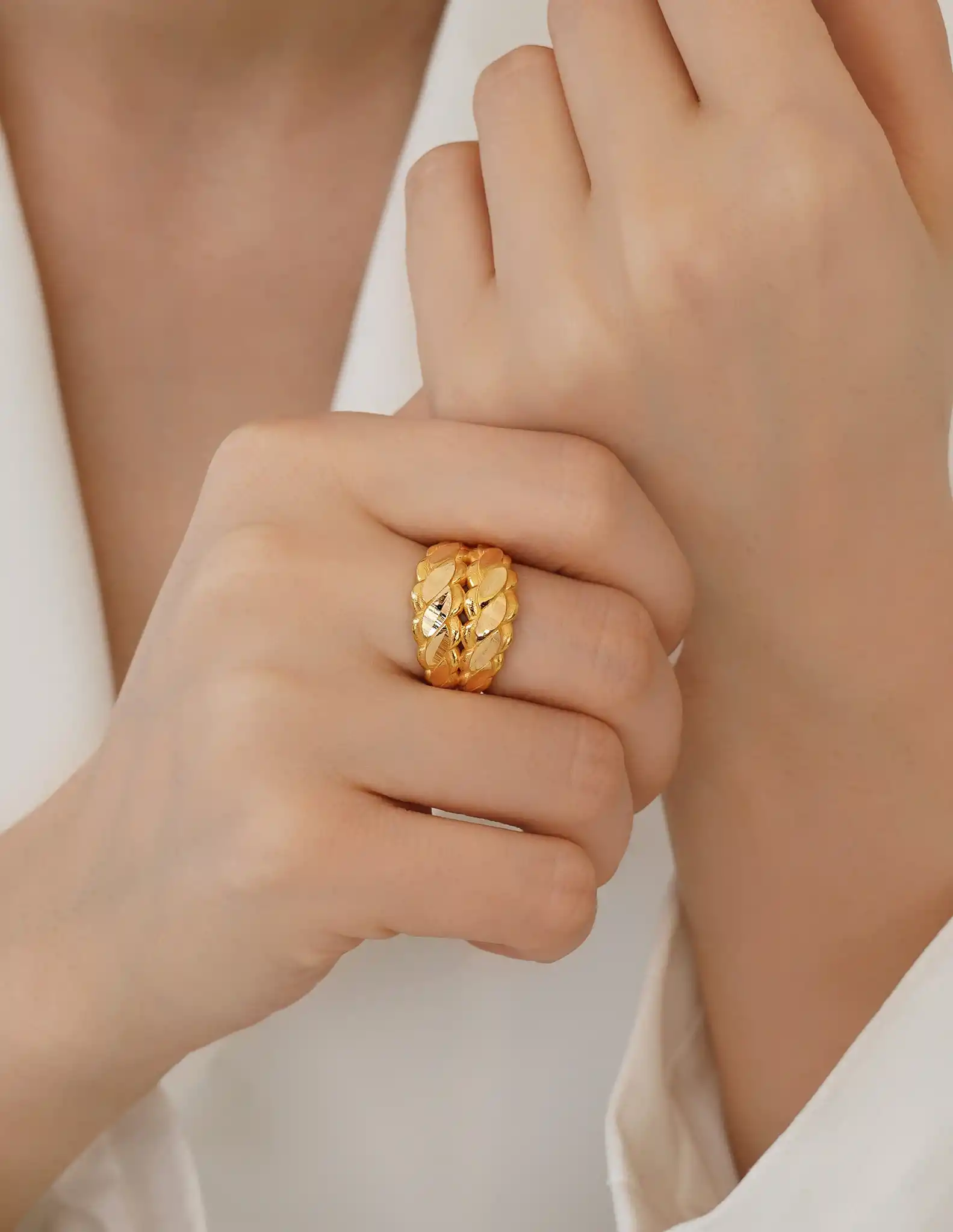 22 Ayar Altın İkili Arpa Model Yüzük