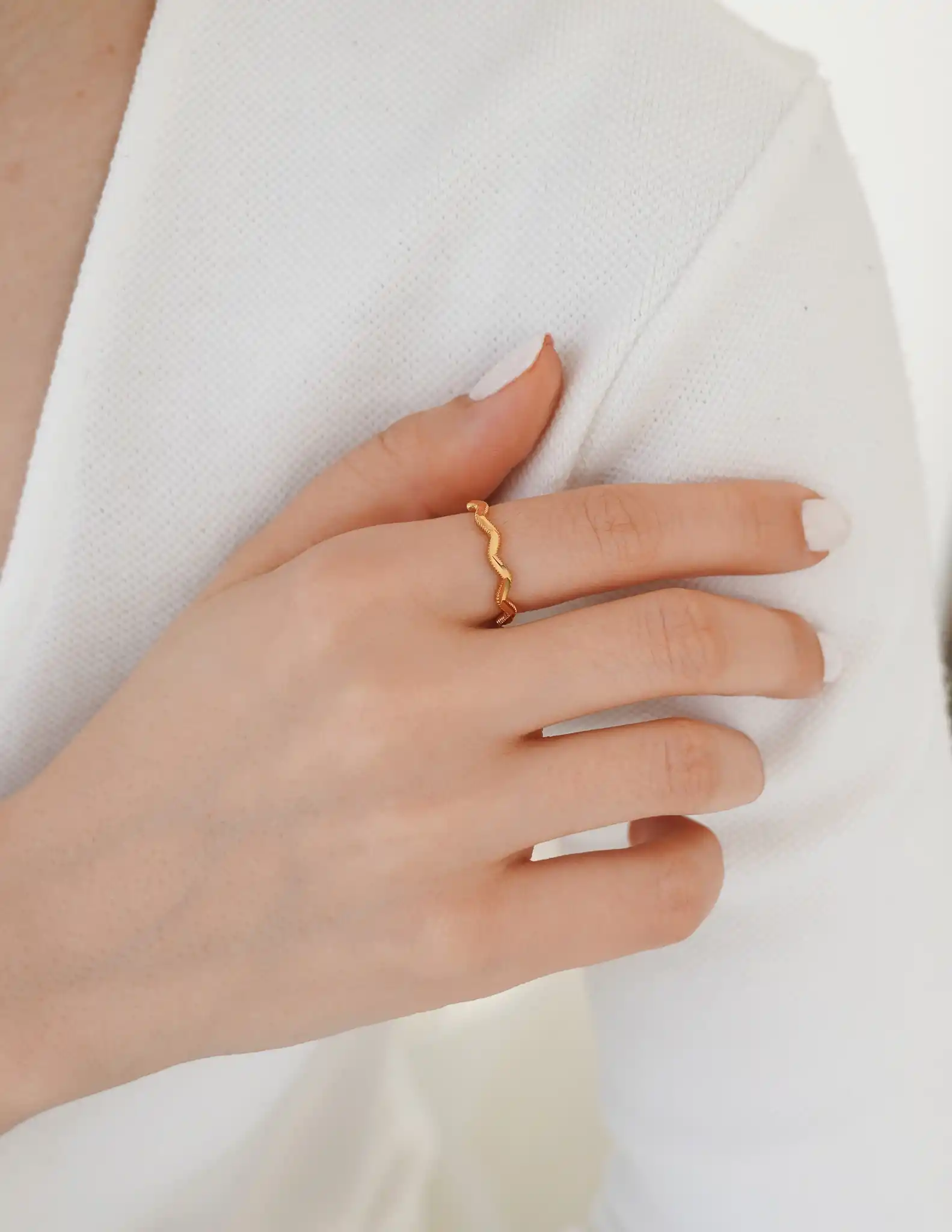 22 Ayar Altın Zigzag Ajda Yüzük