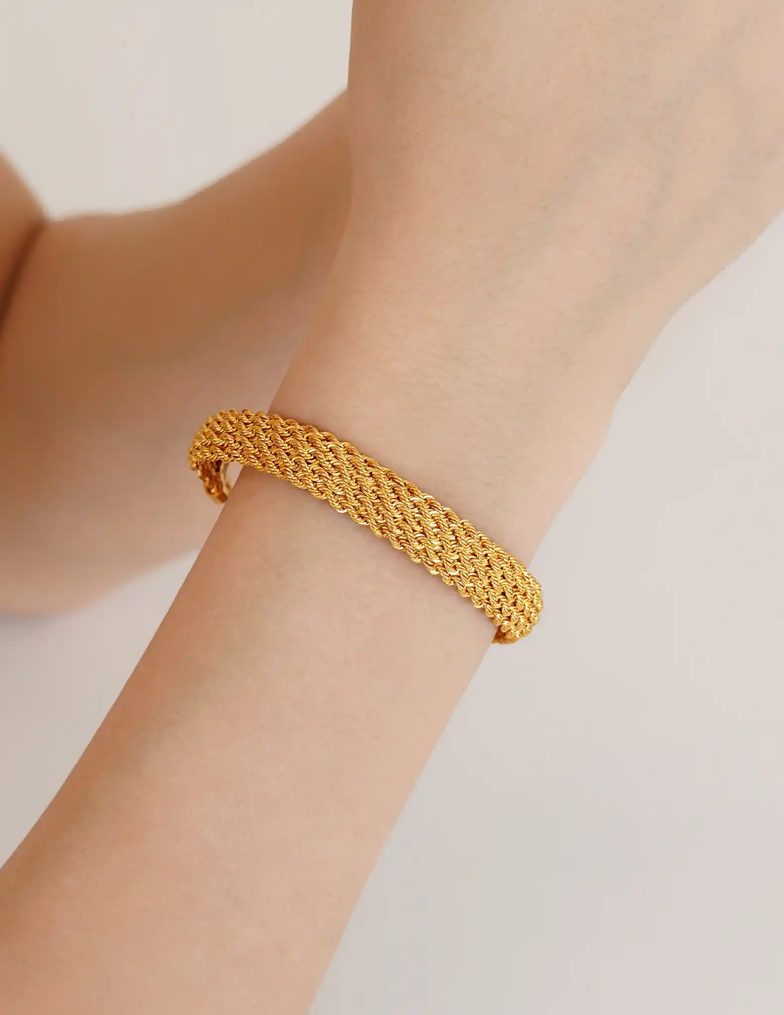 22 Ayar Altın Örgü Model Bileklik