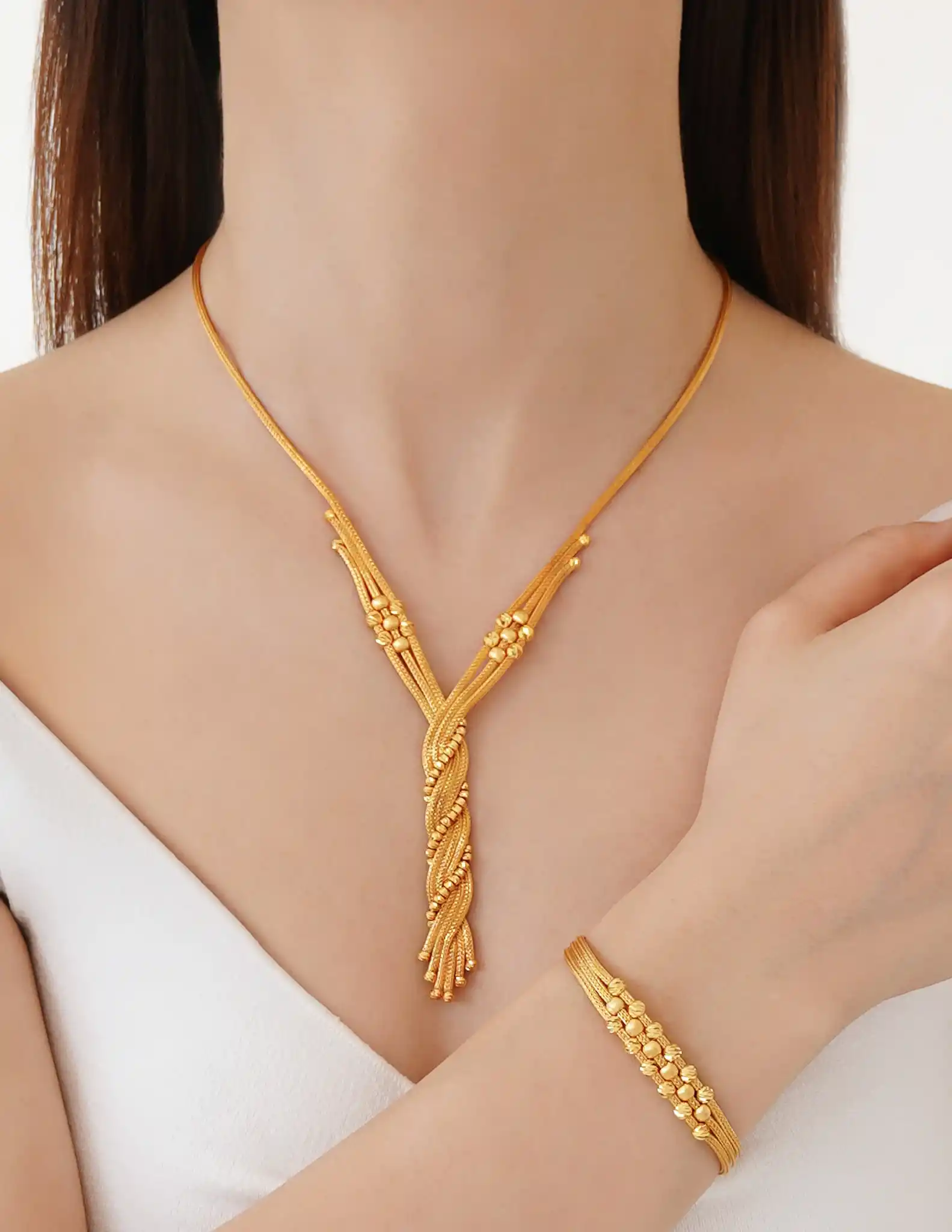 22 Ayar Dorika Toplu Altın Kolye