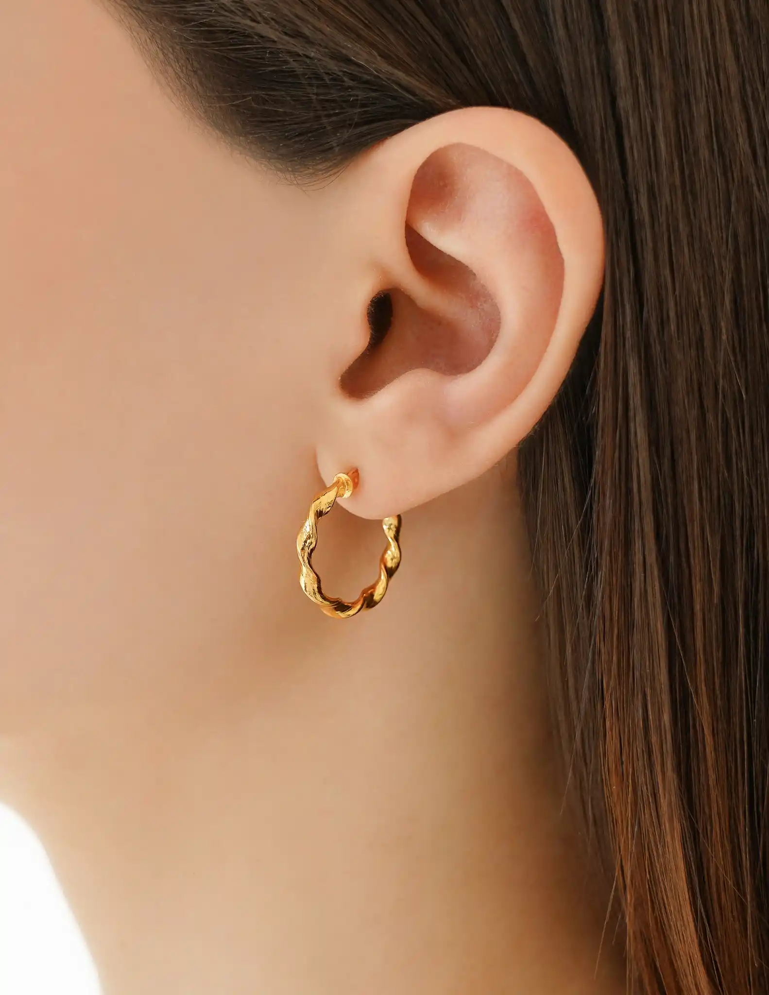 22 Ayar Altın Burgu Halka Küpe