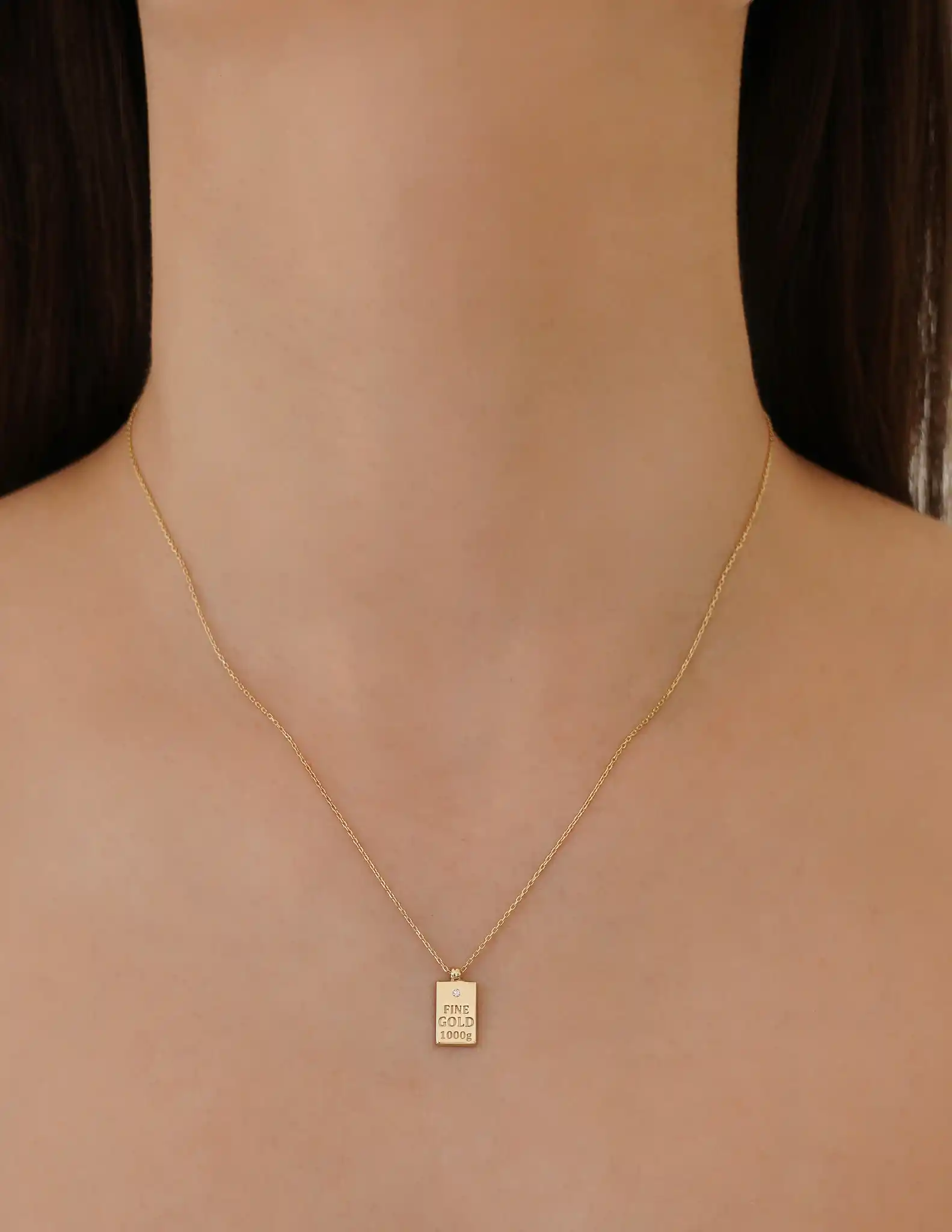 Altın Külçe Model Kolye