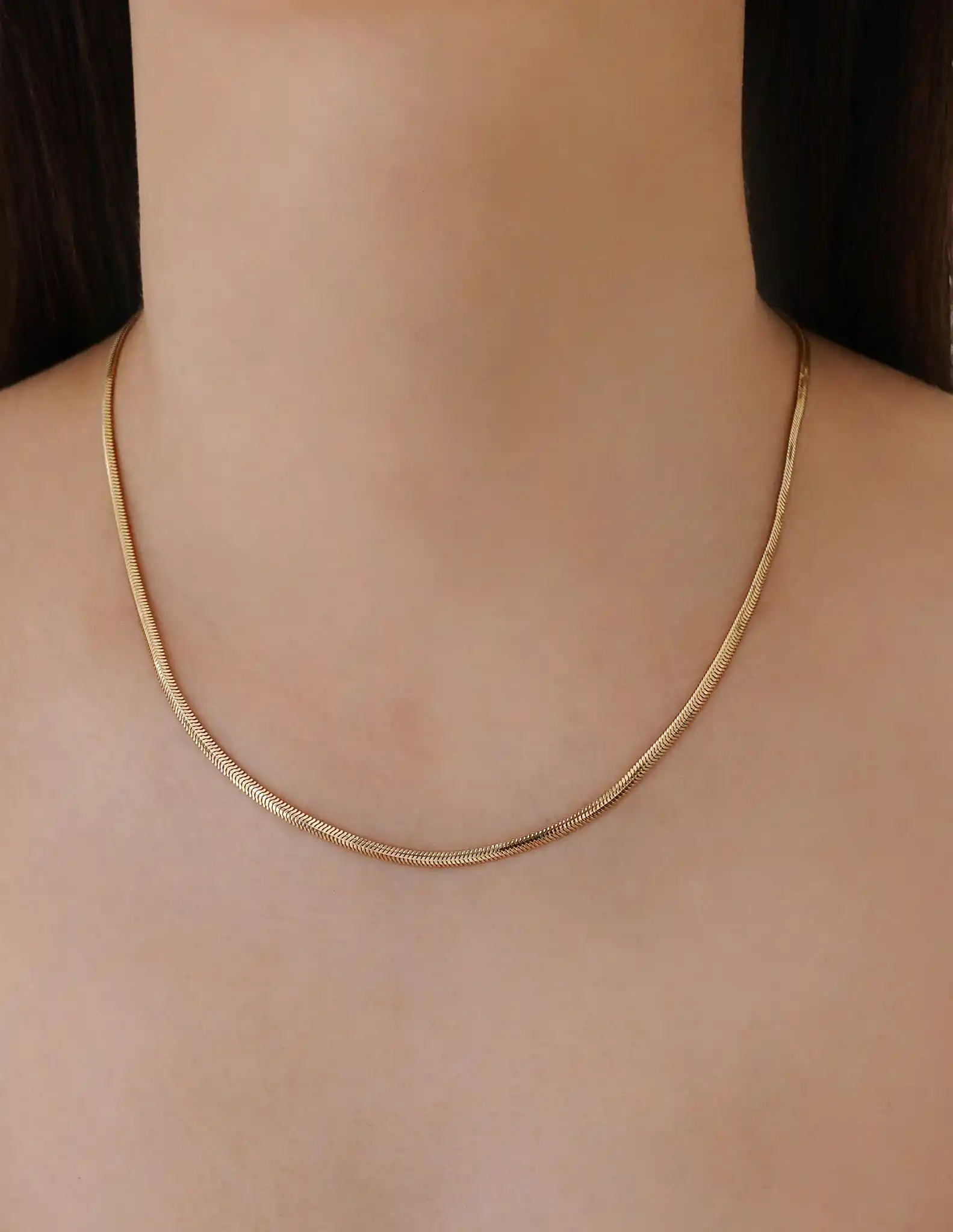 Balıksırtı Altın Zincir Kolye