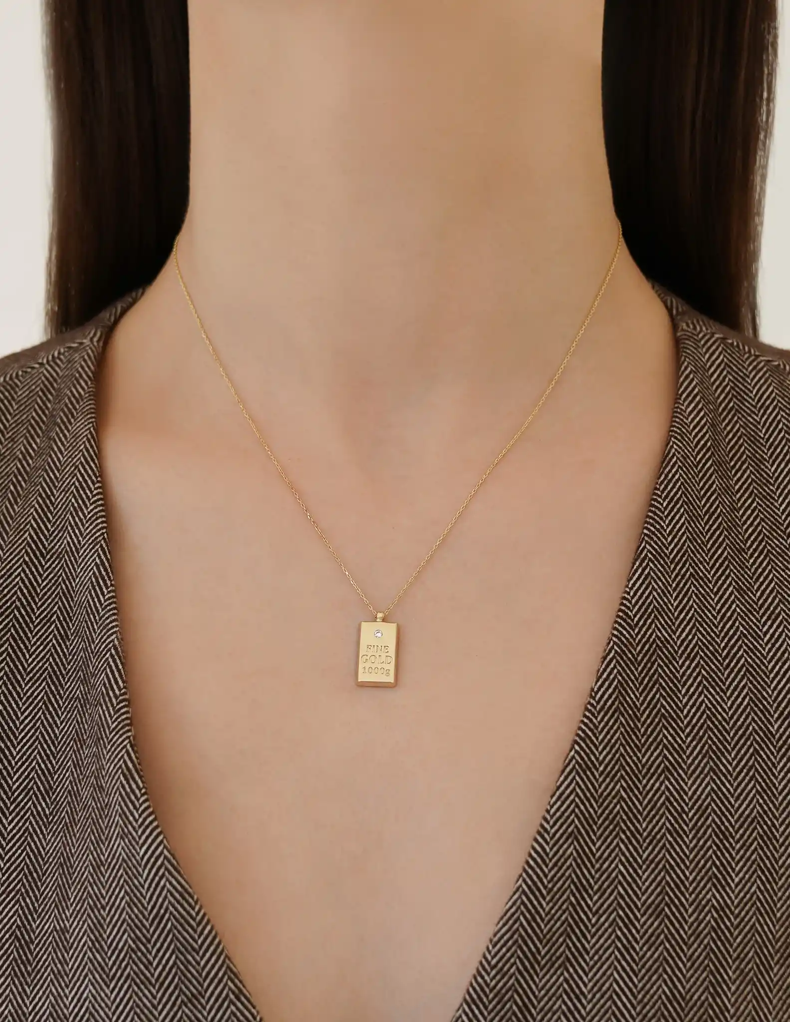 Altın Külçe Model Kolye