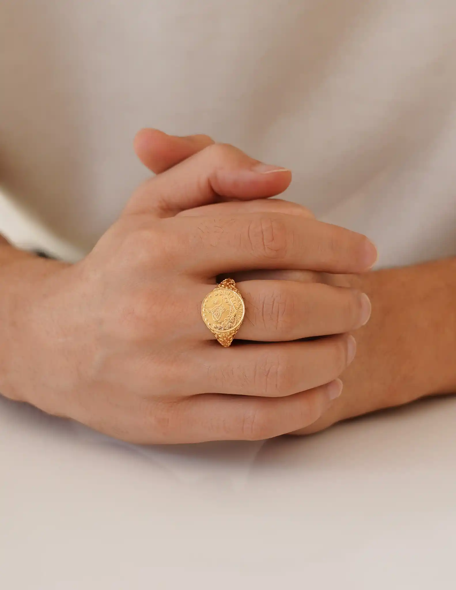 Tuğralı Altın Erkek Yüzük