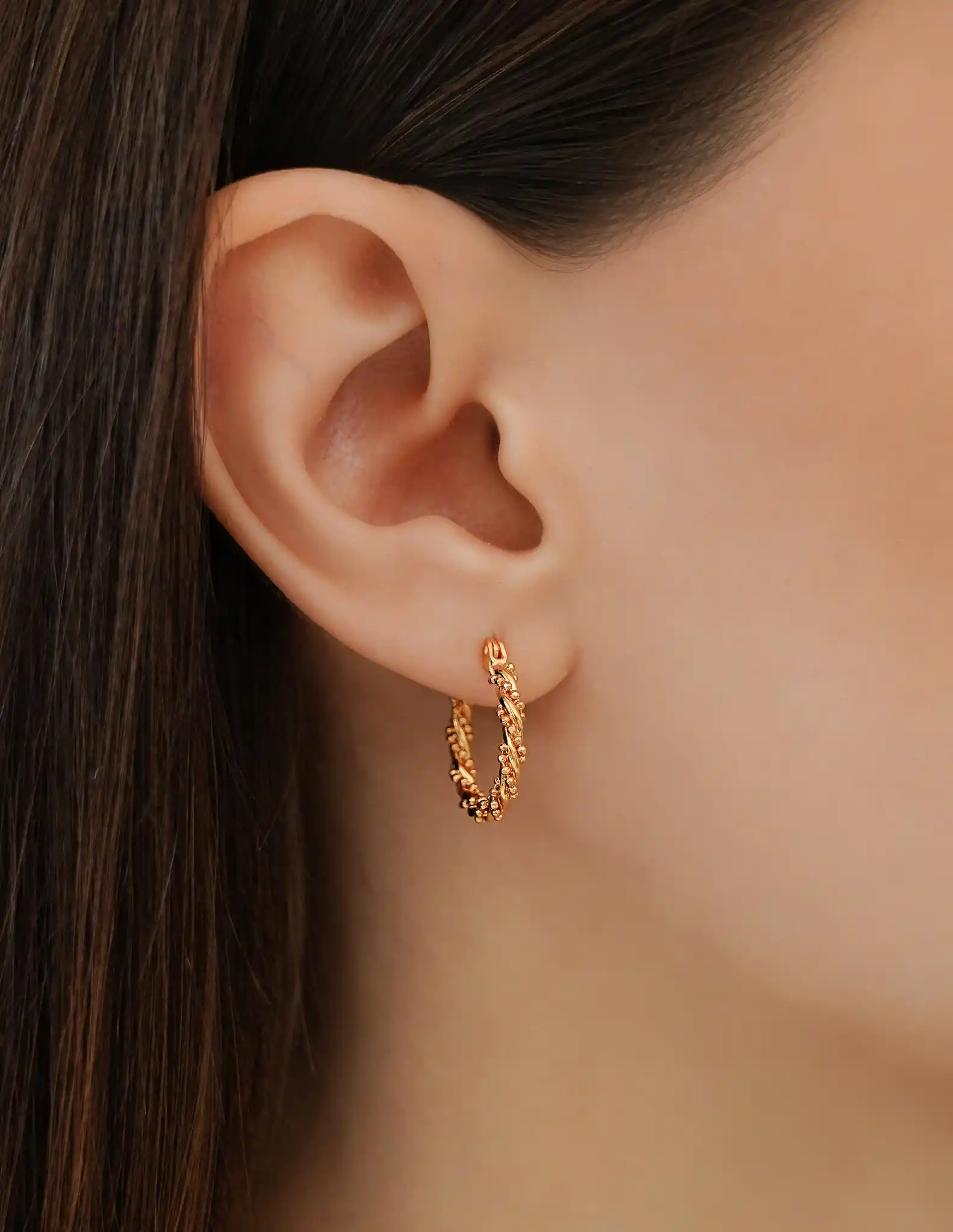 22 Ayar Mini Toplu Burgu Halka Küpe