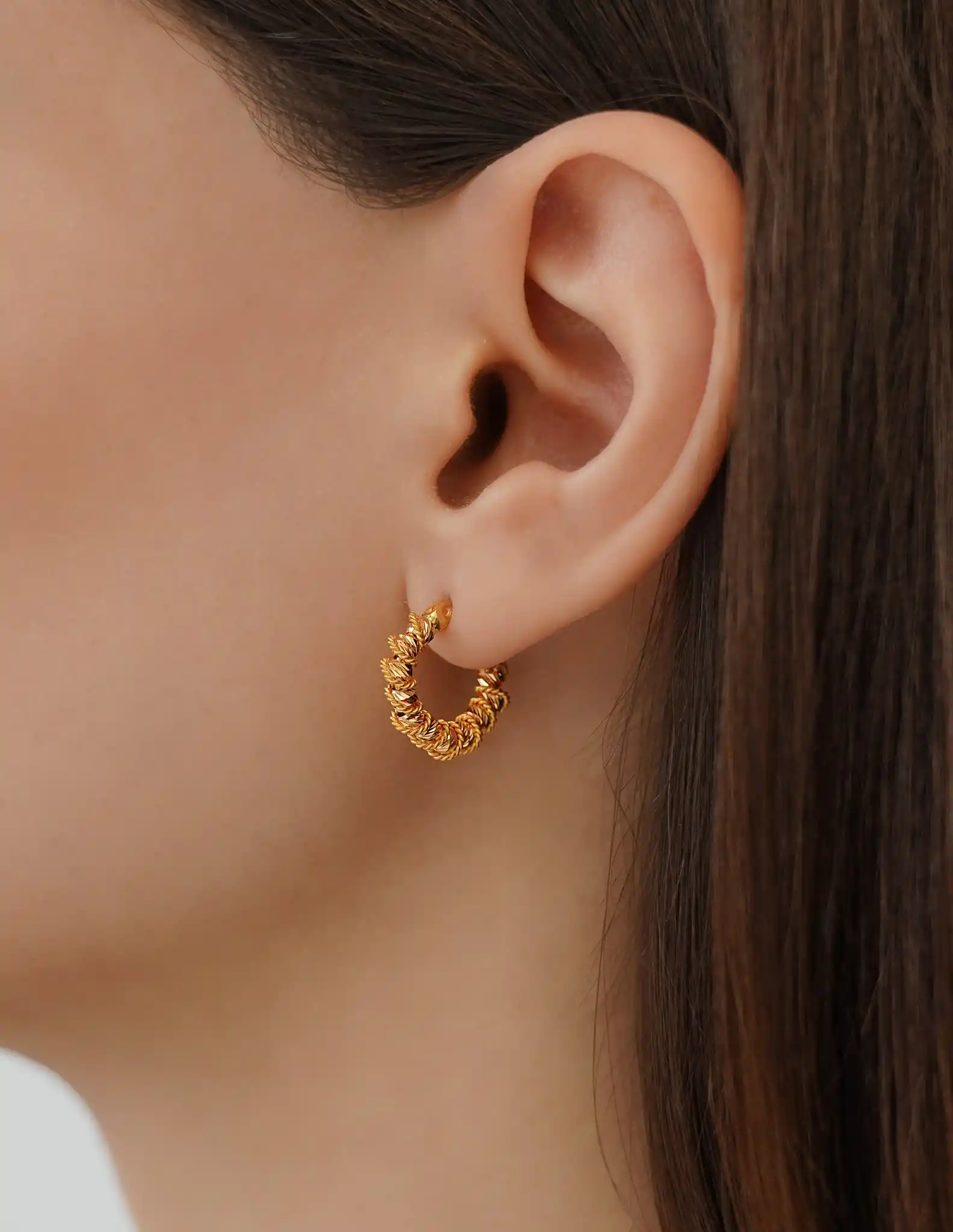 22 Ayar Dorika Toplu Altın Küpe