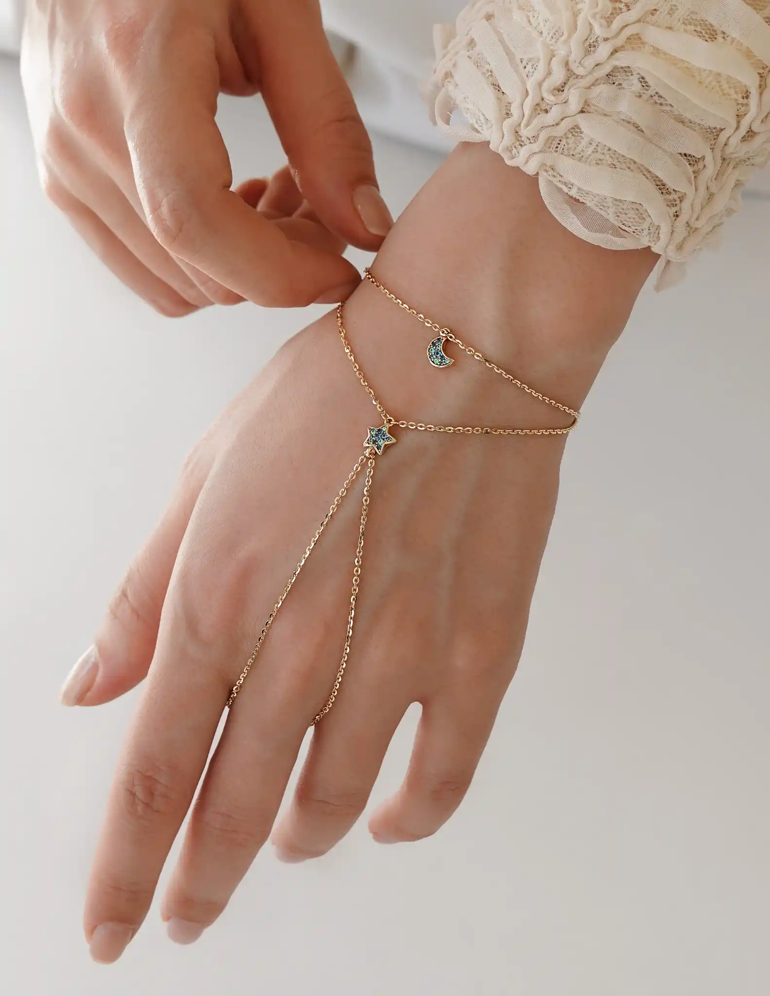 Mavi Taşlı Ay Yıldız Şahmeran