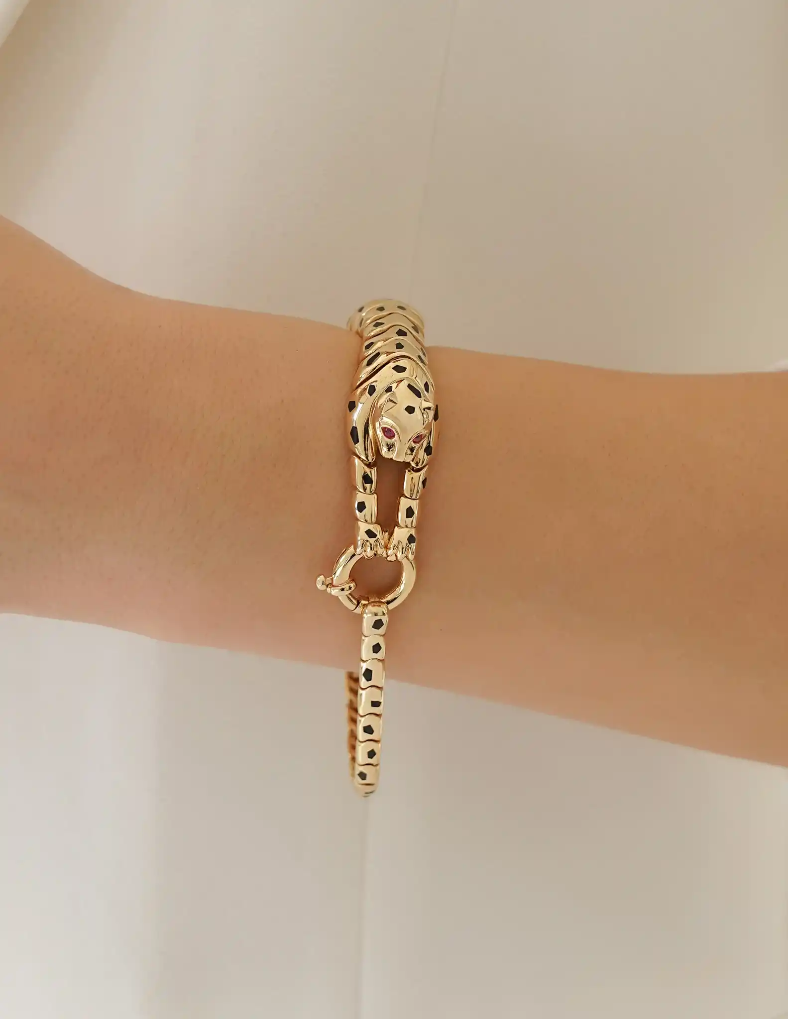 Altın Puma Figürlü Zincir Bileklik