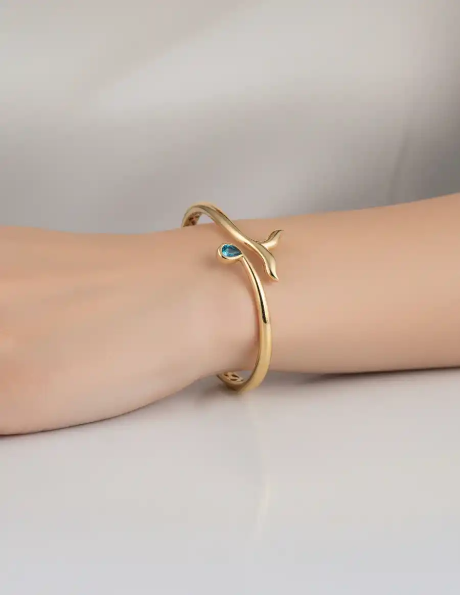 Aqualis Taşlı Kelepçe Bileklik