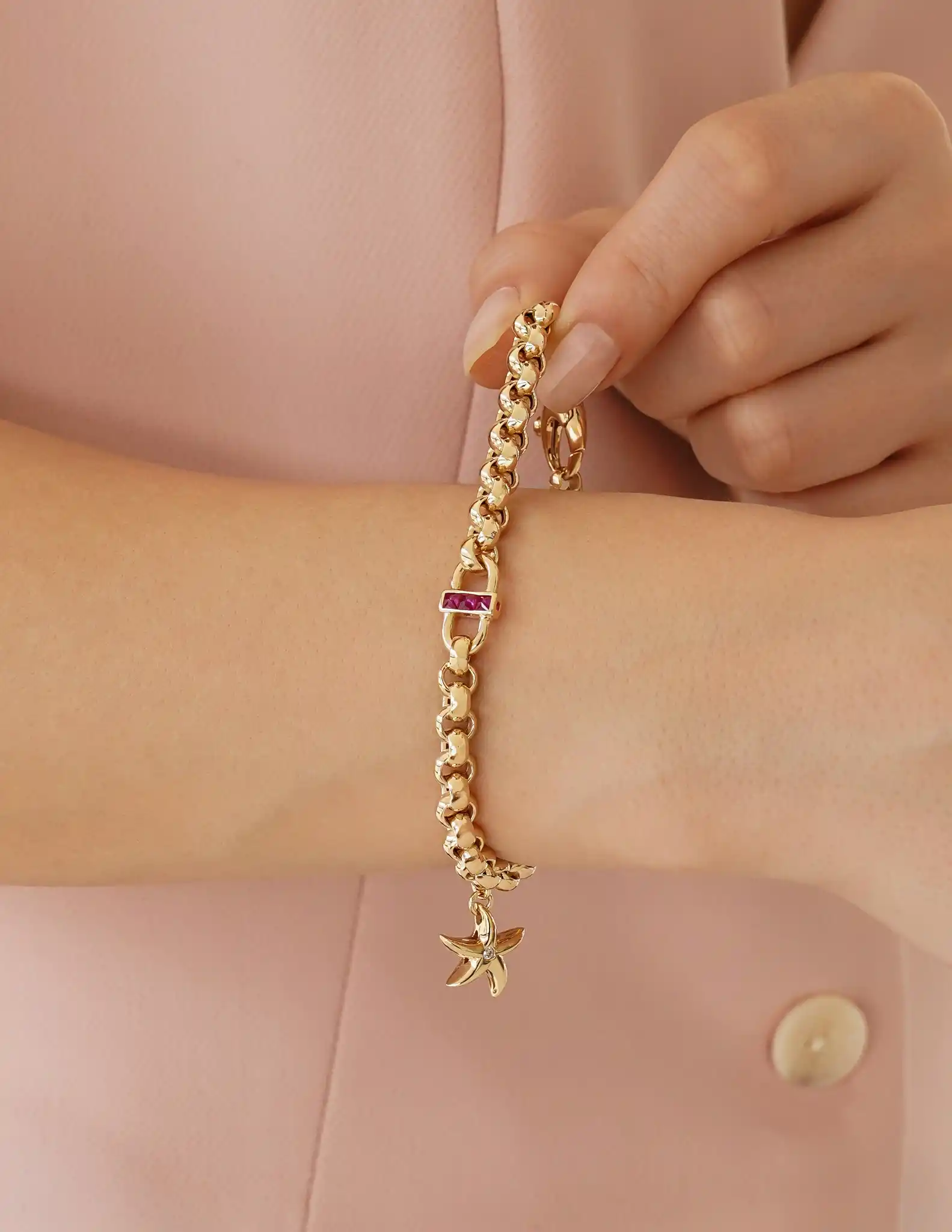 Deniz Yıldızı Sallantılı Altın Bileklik