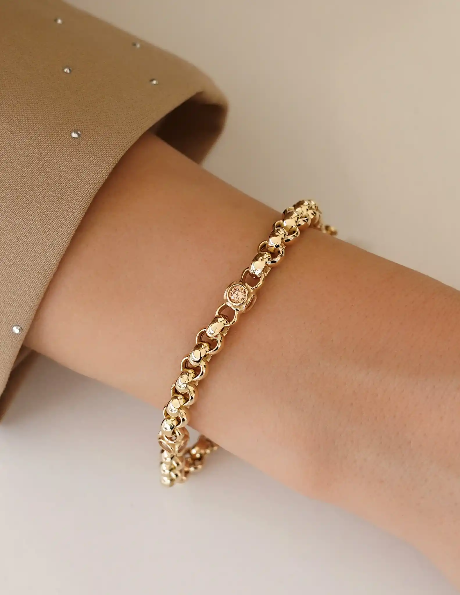 Taş Detaylı Zincir Bileklik
