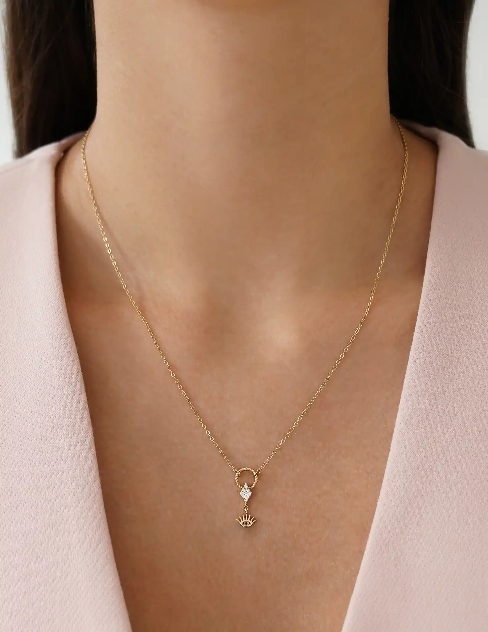 Taşlı Kirpik Kolye