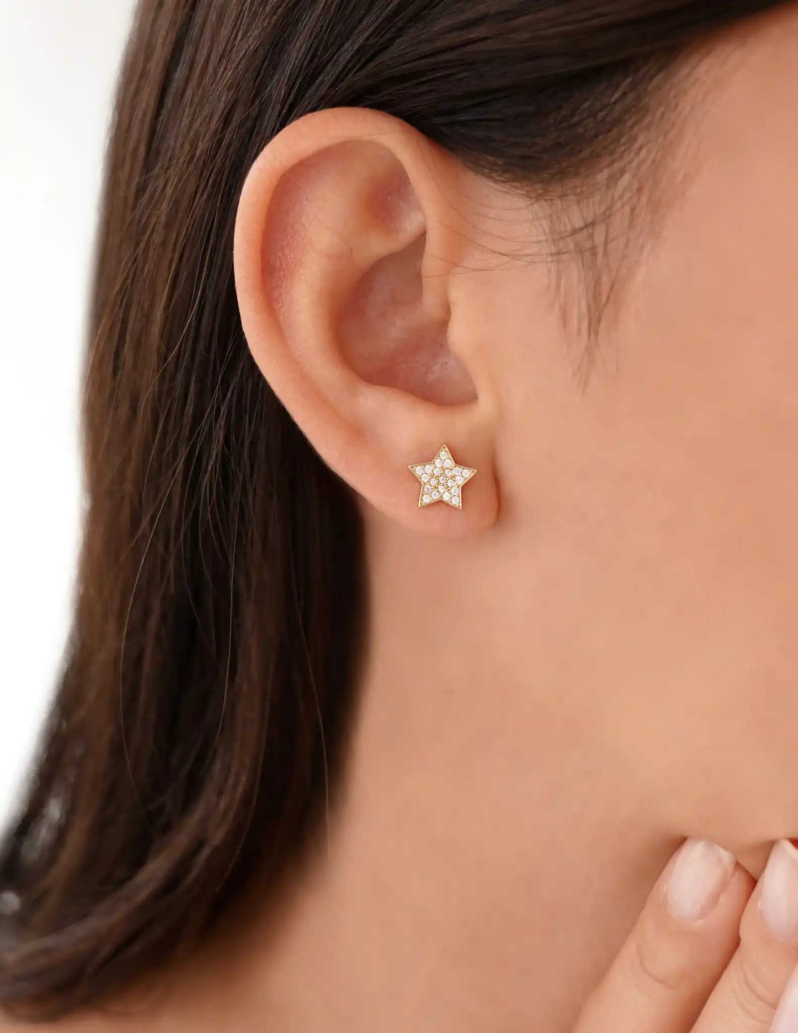 Taşlı Yıldız Küpe