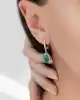 0.43 Ct. Zümrüt Ve Pırlanta Taşlı Küpe
