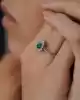 0.52 Ct. Zümrüt Ve Pırlanta Taşlı Yüzük