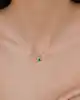 0.57 Ct. Zümrüt Ve Pırlanta Taşlı Kolye