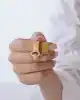 22 Ayar Altın Taşlı Hasır Küpe