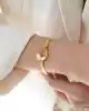 22 Ayar Beyaz Mineli Hasır Bileklik