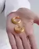 22 Ayar Altın Desenli Halka Küpe