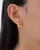 22 Ayar Dörtgen Altın Küpe