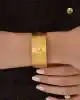 22 Ayar Dövme Desenli Altın Kelepçe Bileklik