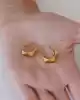 22 Ayar Geometrik Formlu Altın Küpe