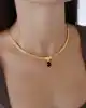 22 Ayar Siyah Taşlı Hasır Kolye