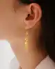 22 Ayar Tuğralı Altın Küpe