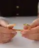 22 Ayar Yeşil Taşlı Dorikalı Kelepçe Bileklik