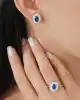 2.20 Ct. Safir ve Pırlanta Taşlı Küpe