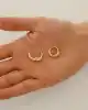 Çizgili Altın Halka Küpe